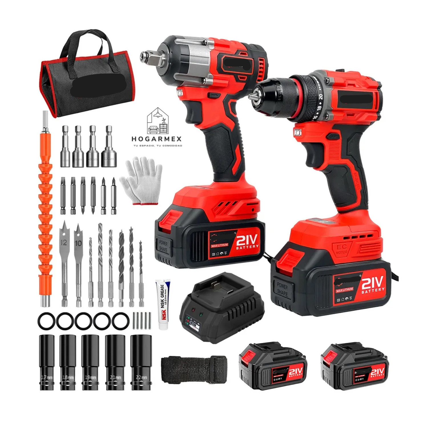 Taladros Atornillador Y Impacto Inalambrico Sin Escobillas Color Rojo Ironhoof CYMXF134RB