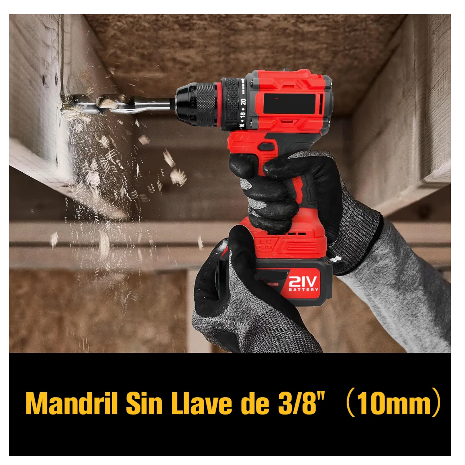 Taladros Atornillador Y Impacto Inalambrico Sin Escobillas Color Rojo Ironhoof CYMXF134RB