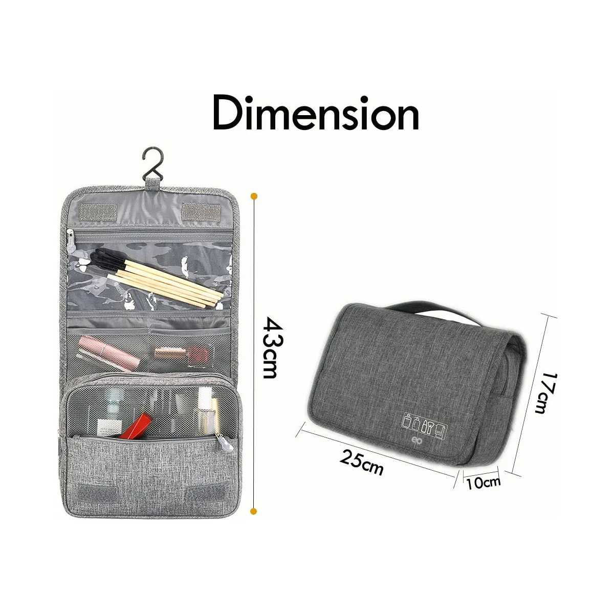 Neceser De Viaje Mujer, Organizadora Gris