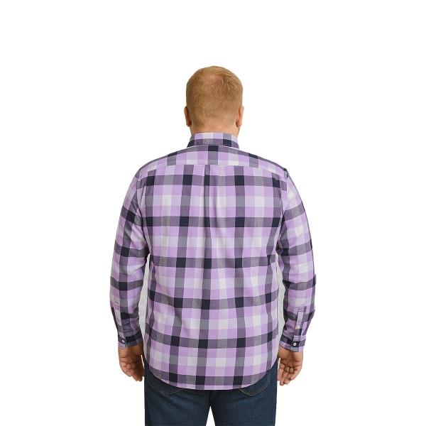 Camisa Big Kong Lila Cuadros Morado Hombre Grande Formal Talla Xl