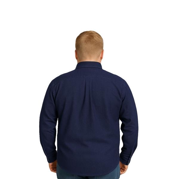 Camisa Big Kong Marino Lisa Hombre Grande Formal Manga Larga Talla 5XL