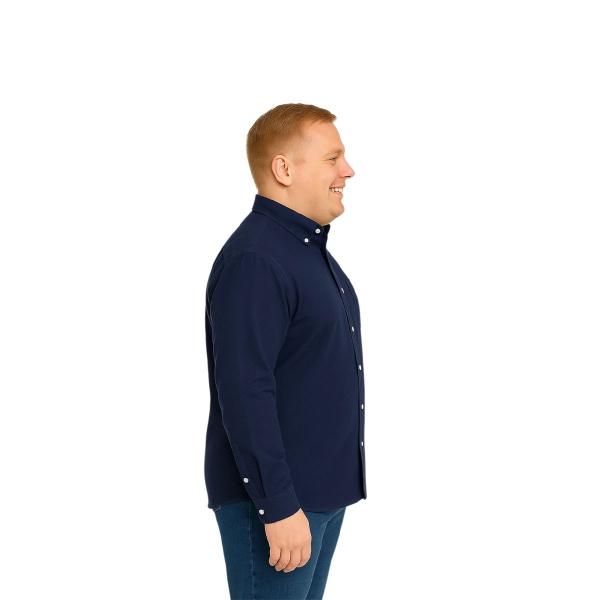 Camisa Big Kong Cuadros Azul Marino Hombre Talla Grande XL