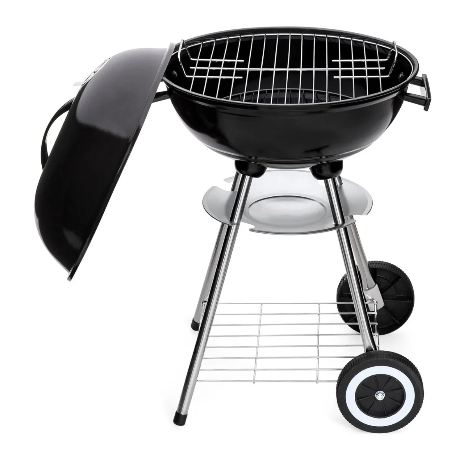 Asador Parrilla Portátil Carbón Acero Inox 18 Pulgadas Color Negro