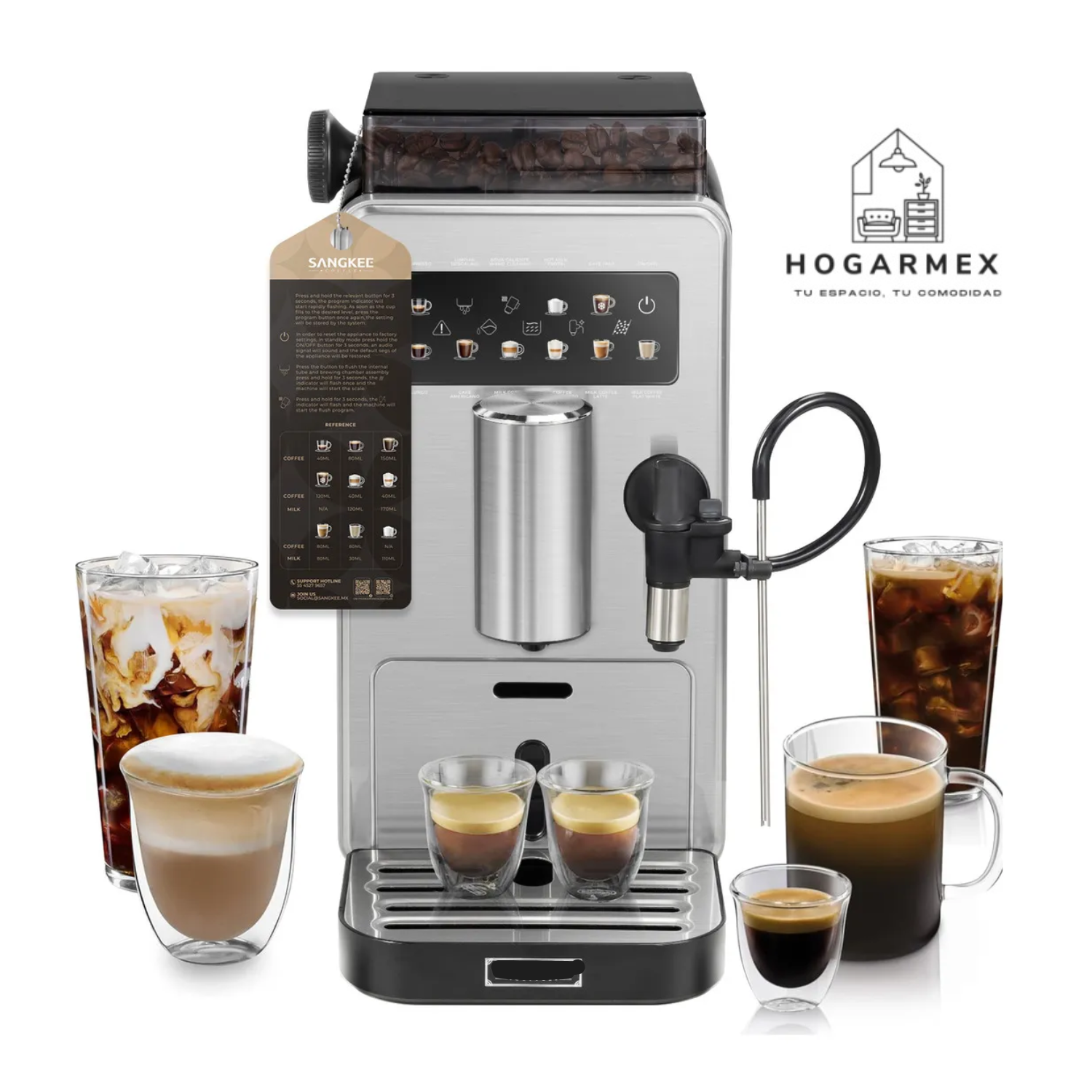 Cafetera Espresso 9 en 1 Superautomática con Molino, Espumador y Pantalla Táctil – Café de Barista en Casa