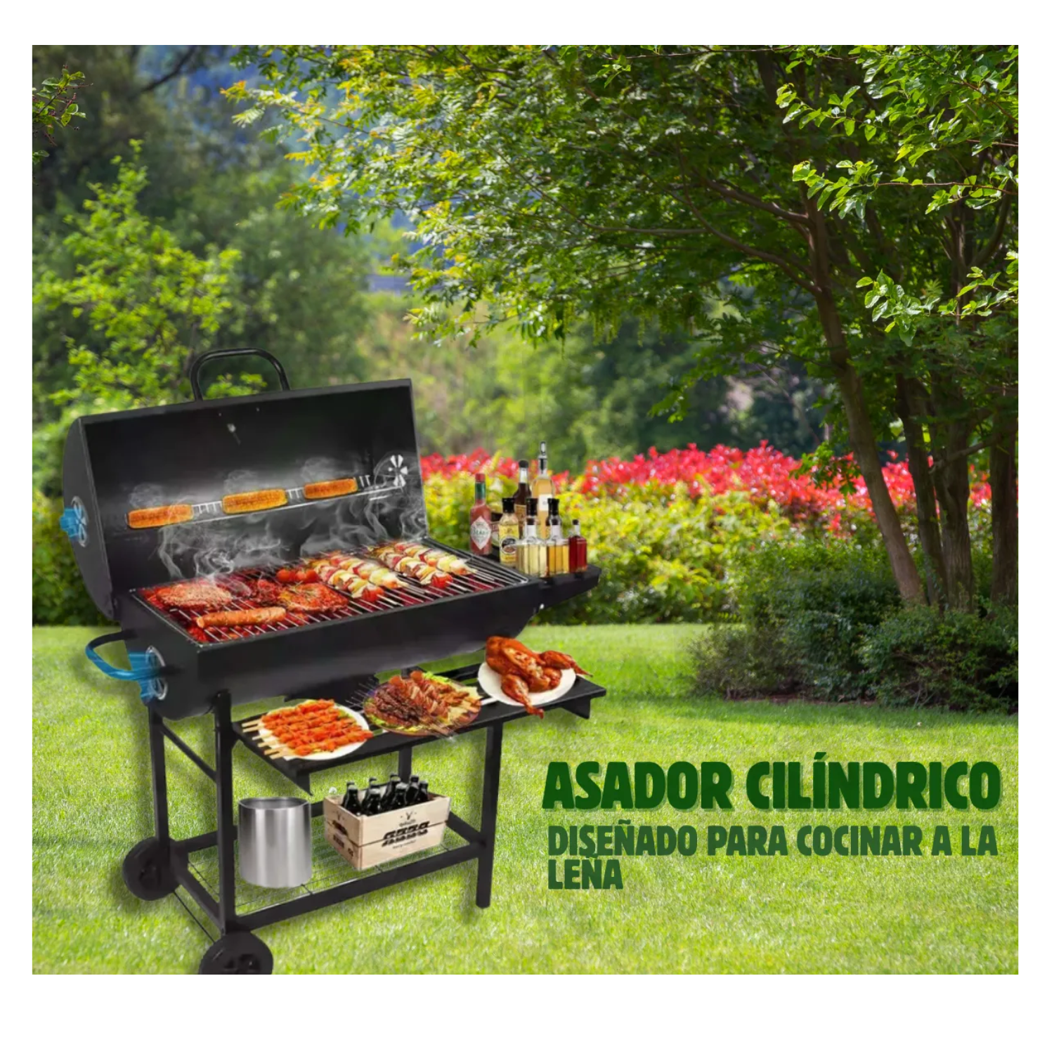 Asador Ahumador De Barril Para Carnes Asadas