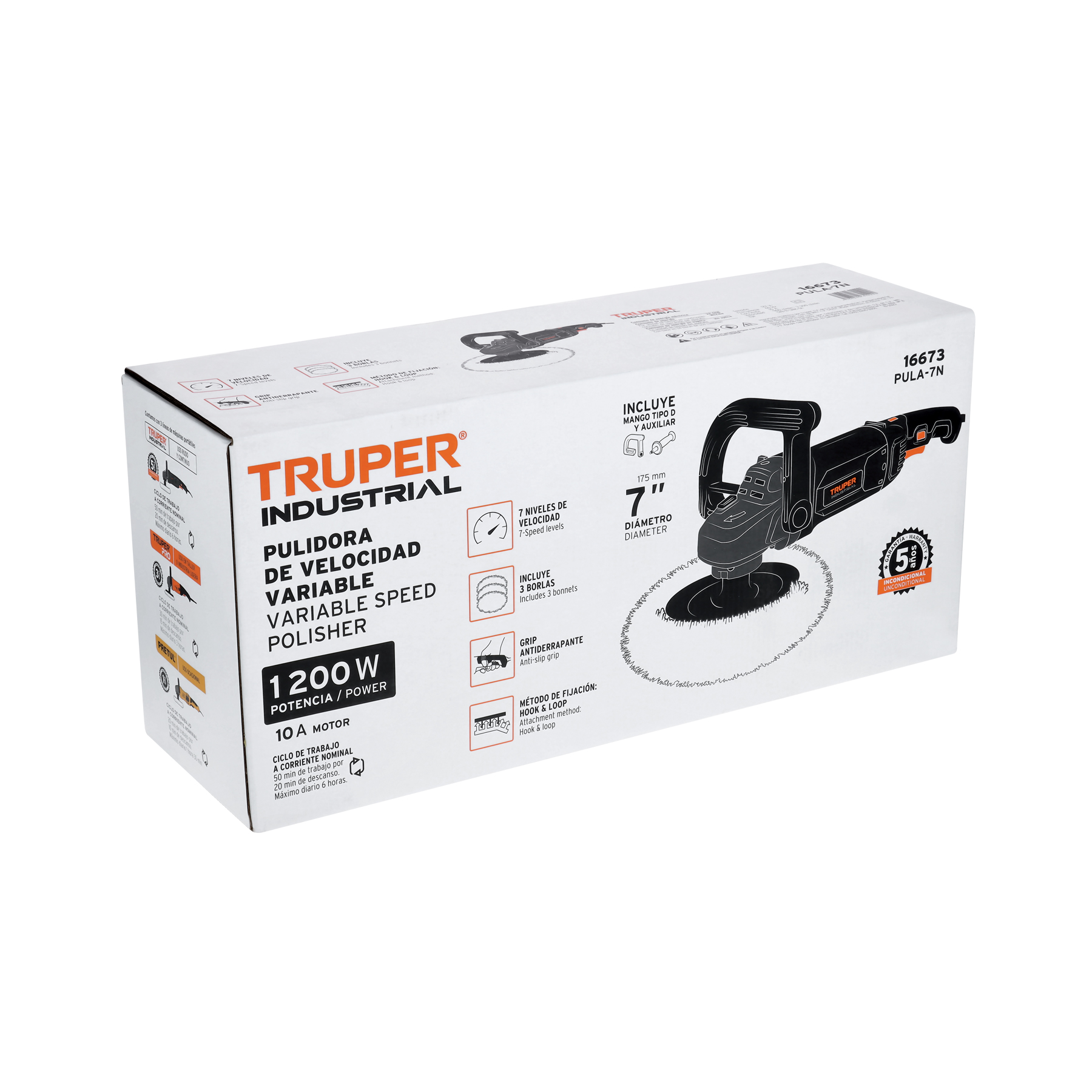 Pulidora Auto Ind. 7' 1200 W Var. Truper 16673