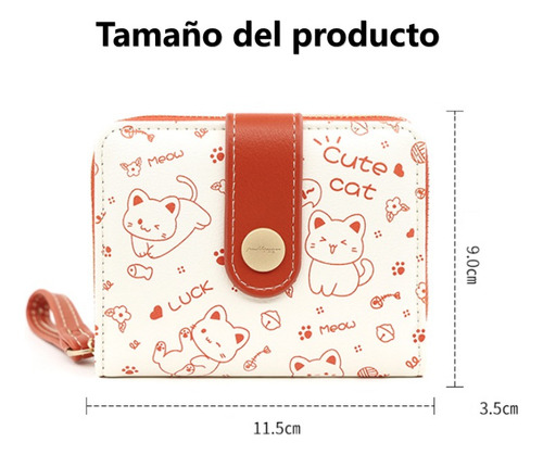 Cartera Pequeña Para Mujeres Diseño De Gato Kawaii