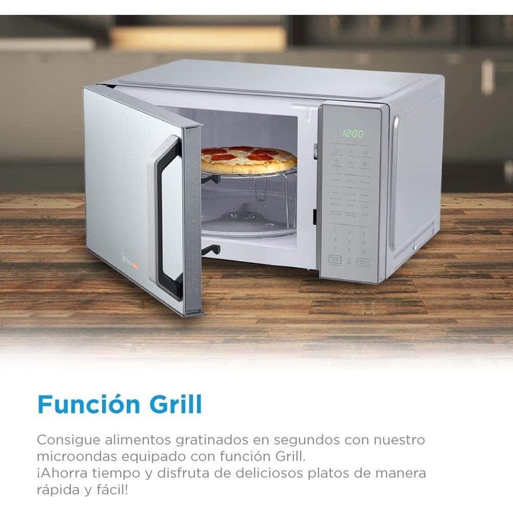 HORNO MICROONDAS MIDEA MMDXG11S2MG 1.1 PIES GRILL ESPEJO