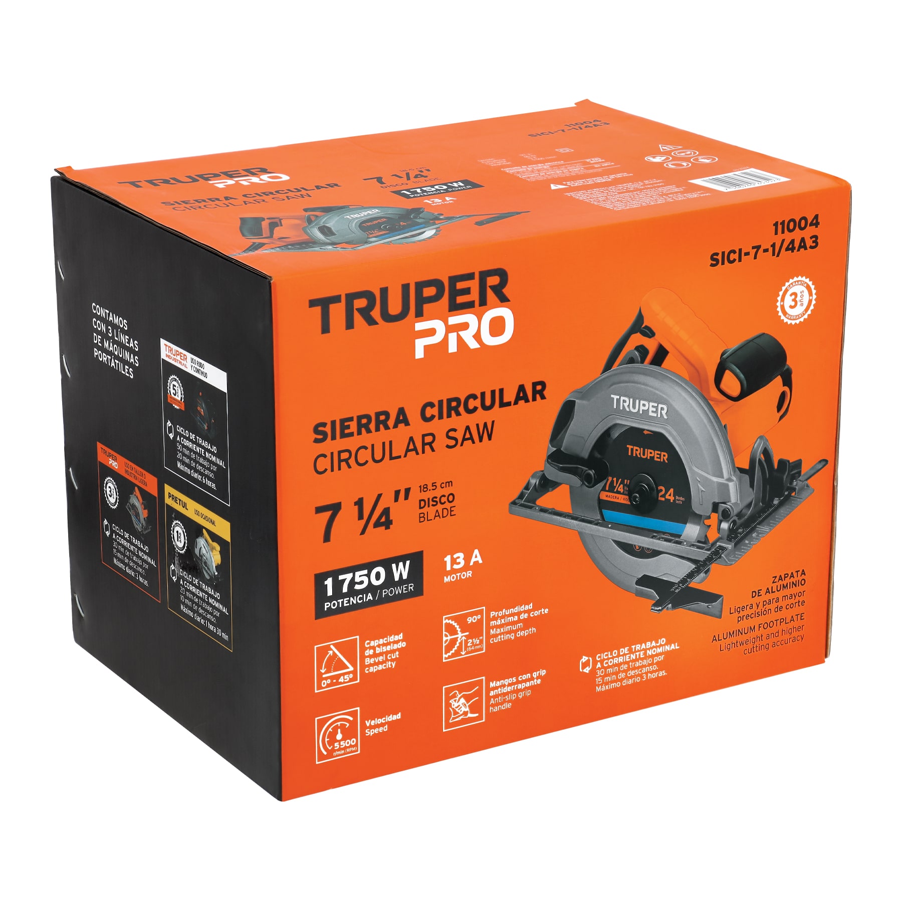 SIERRA CIRCULAR PROFESIONAL 7 1/4 1500 W CORTAR MADERA TRUPER 