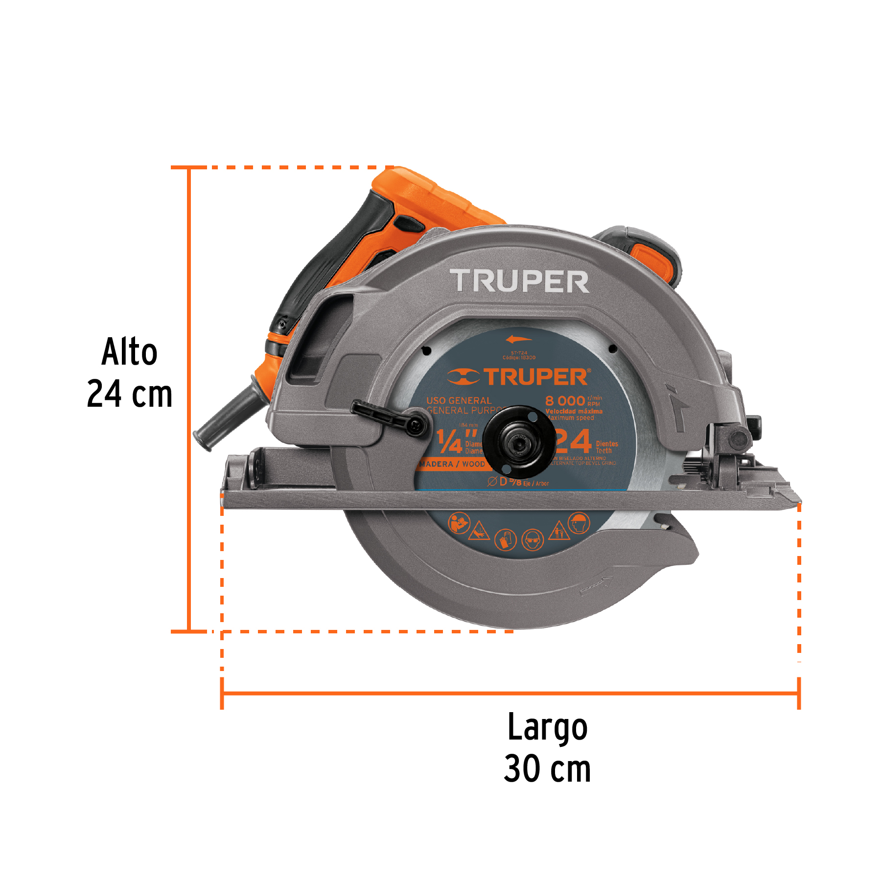 SIERRA CIRCULAR PROFESIONAL 7 1/4 1500 W CORTAR MADERA TRUPER 