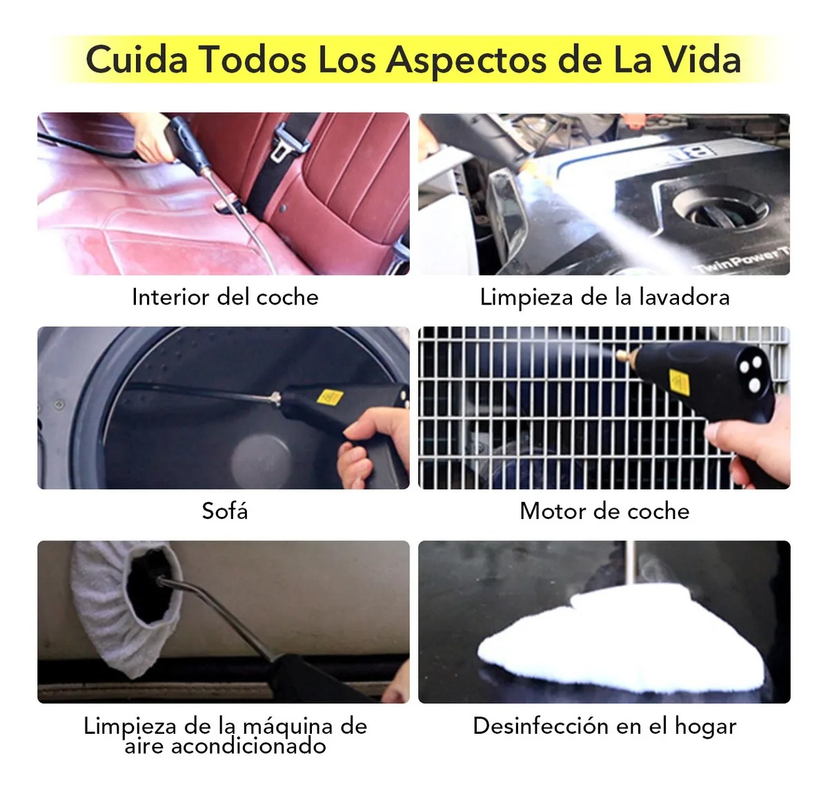 Limpiador De Vapor Portátil Blanco De 110v/220v Para Chinches Enparrilla/estufa/zapatillas/baño/coche/piso/asiento/alfombra Hotu