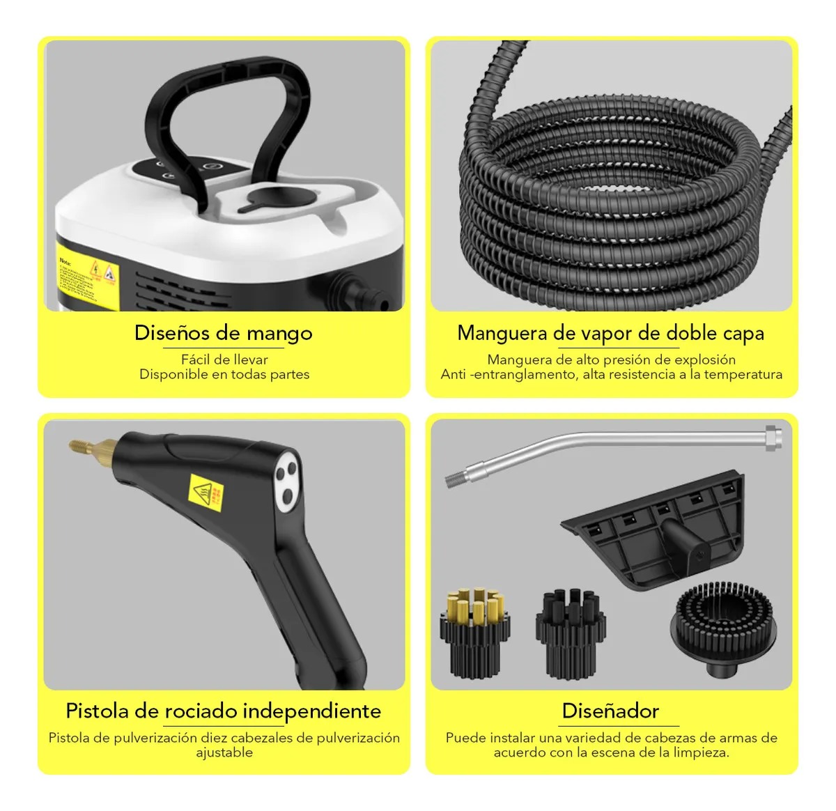 Limpiador De Vapor Portátil Blanco De 110v/220v Para Chinches Enparrilla/estufa/zapatillas/baño/coche/piso/asiento/alfombra Hotu