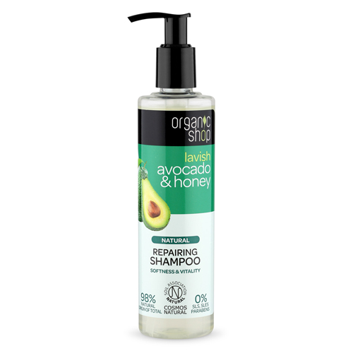 Shampoo Capilar Orgánico Reparador de Aguacate y Miel, 280 ml, Organic Shop