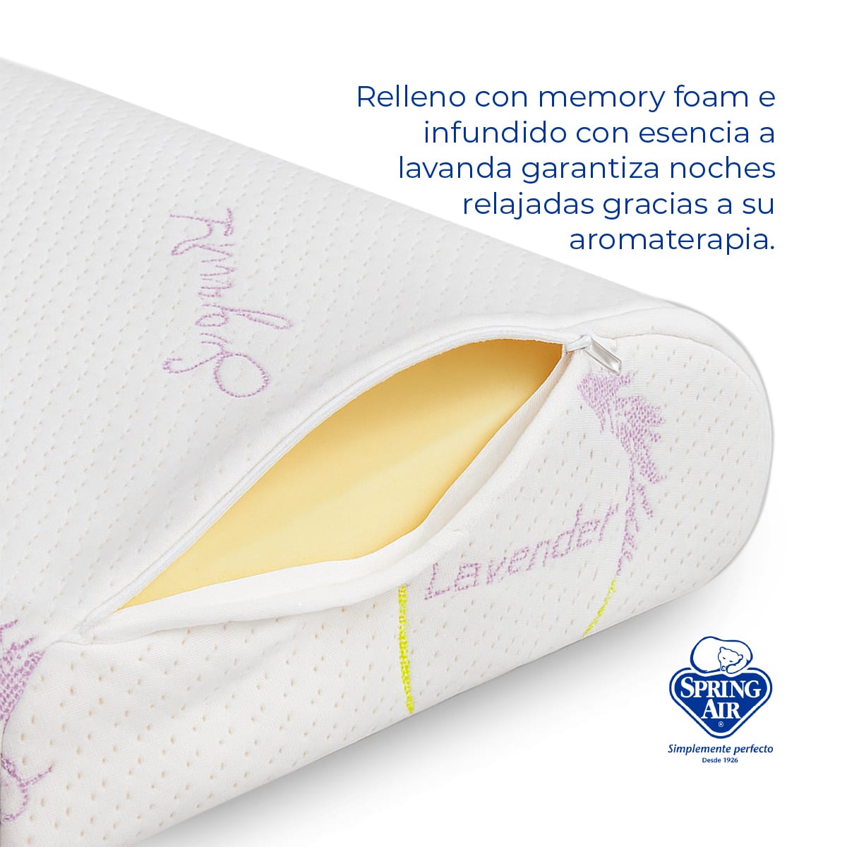 Almohada Cervi-Relax Memory Foam Infusión a Lavanda, Almohada Cervical Para Alinear Columna 