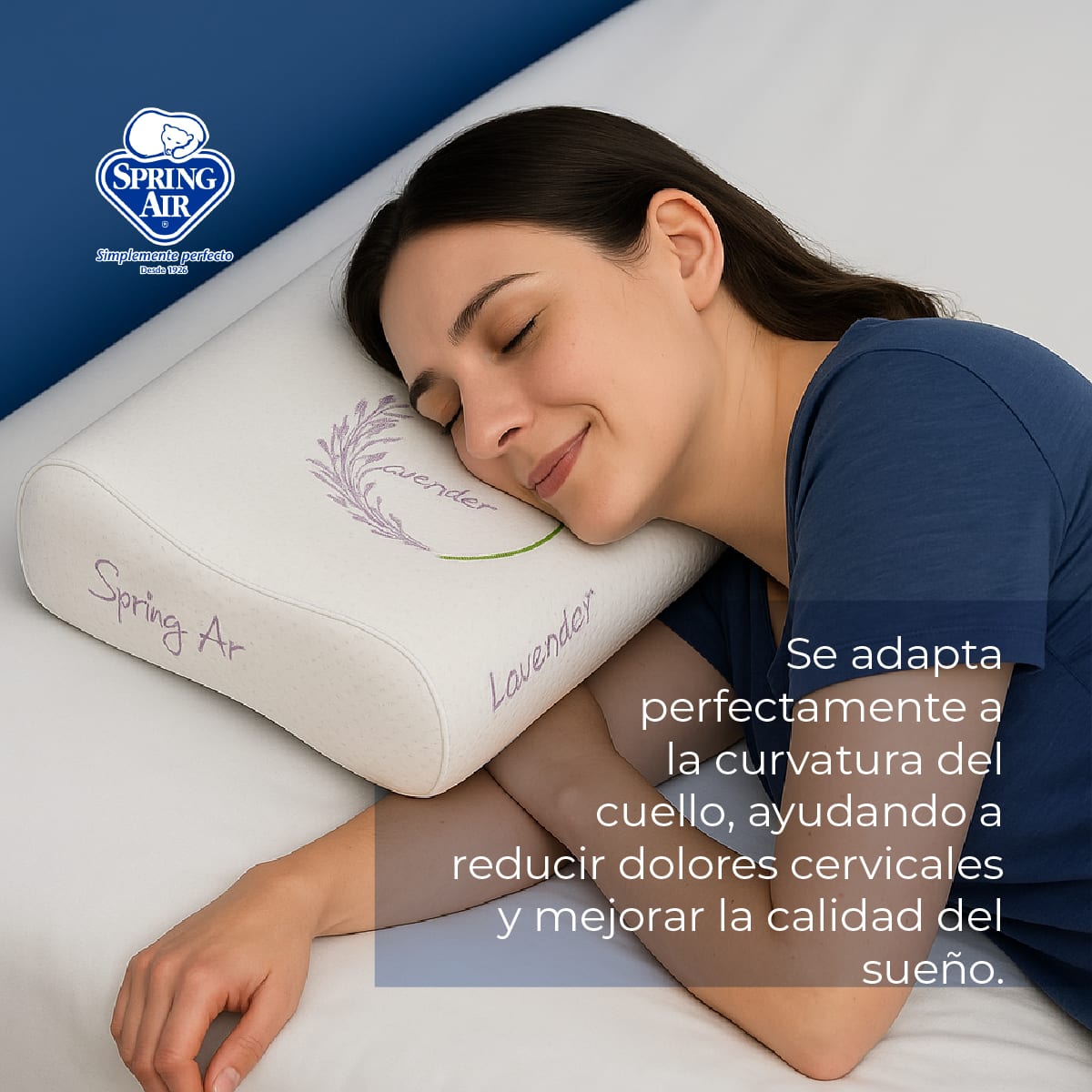 Almohada Cervi-Relax Memory Foam Infusión a Lavanda, Almohada Cervical Para Alinear Columna 