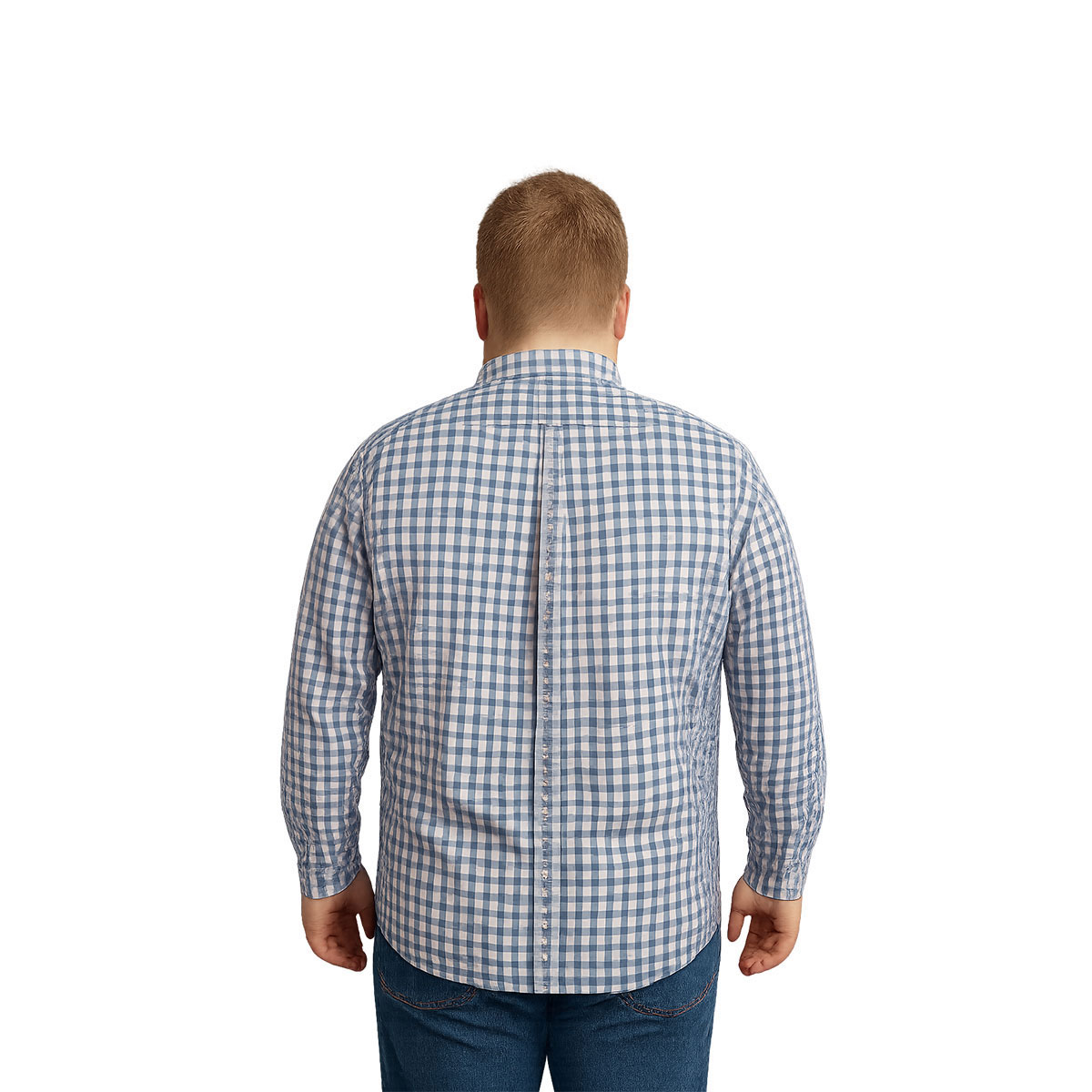 Camisa Big Kong Cuadros Azul Marino Hombre Talla Grande 4XL