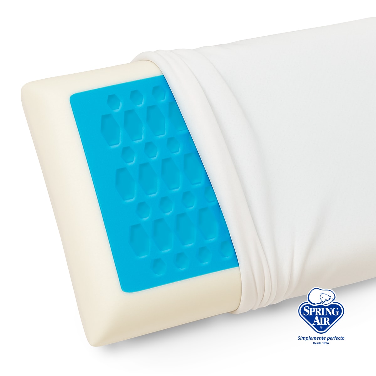 Almohada Memory Foam Ice-Cloud, Almohada Con Placa de Gel Regulador de Temperatura