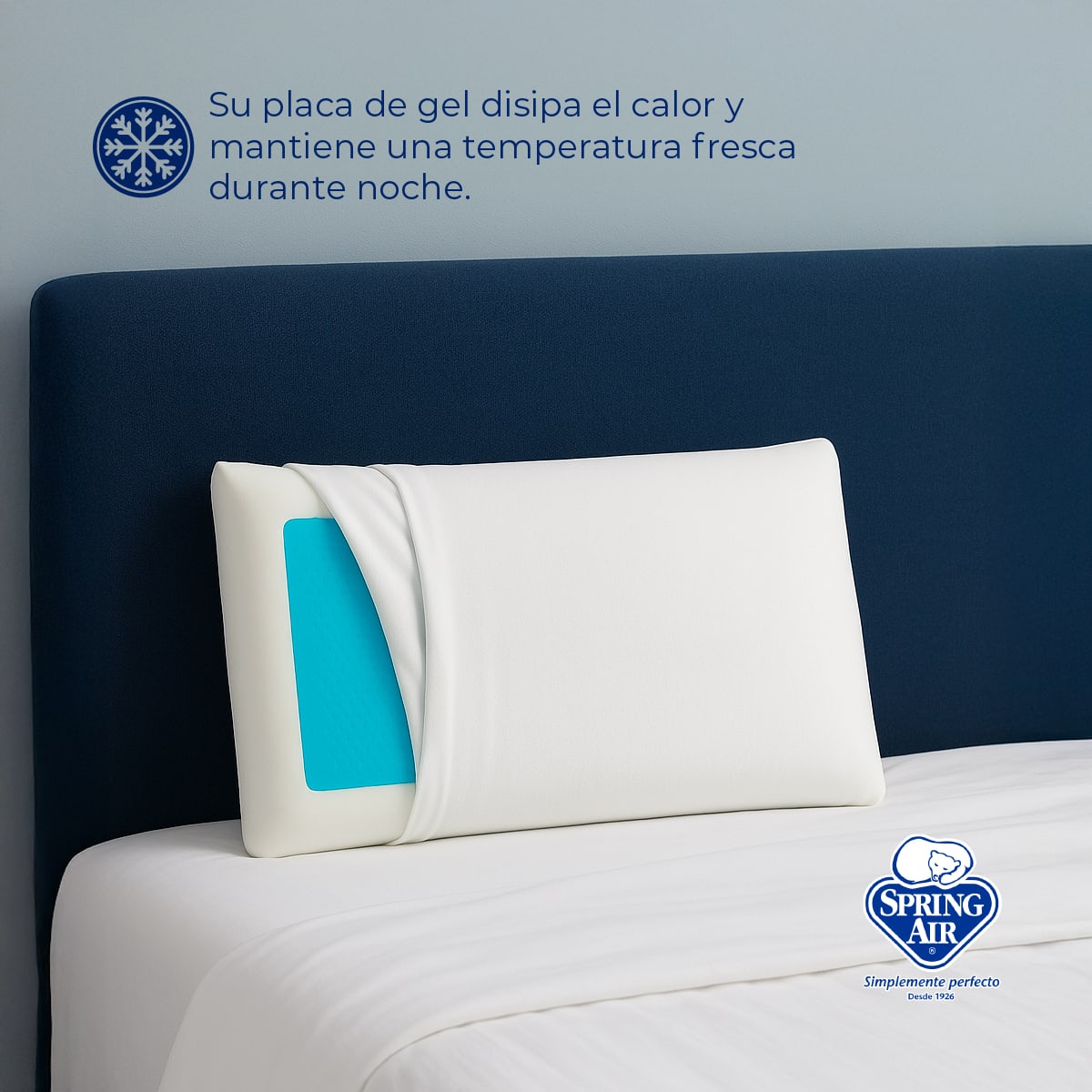Almohada Memory Foam Ice-Cloud, Almohada Con Placa de Gel Regulador de Temperatura