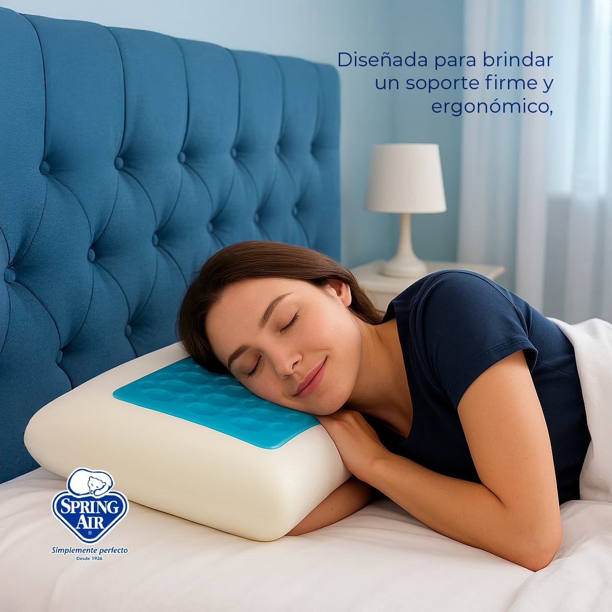 Almohada Memory Foam Ice-Cloud, Almohada Con Placa de Gel Regulador de Temperatura