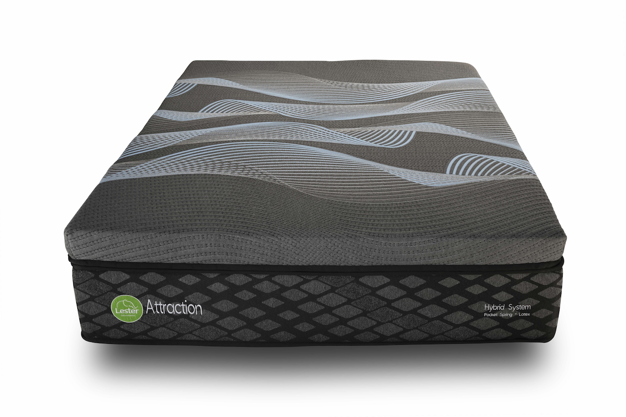 Colchón King Size Lester Attraction color Negro Híbrido Luxury Latex y Memory Foam
