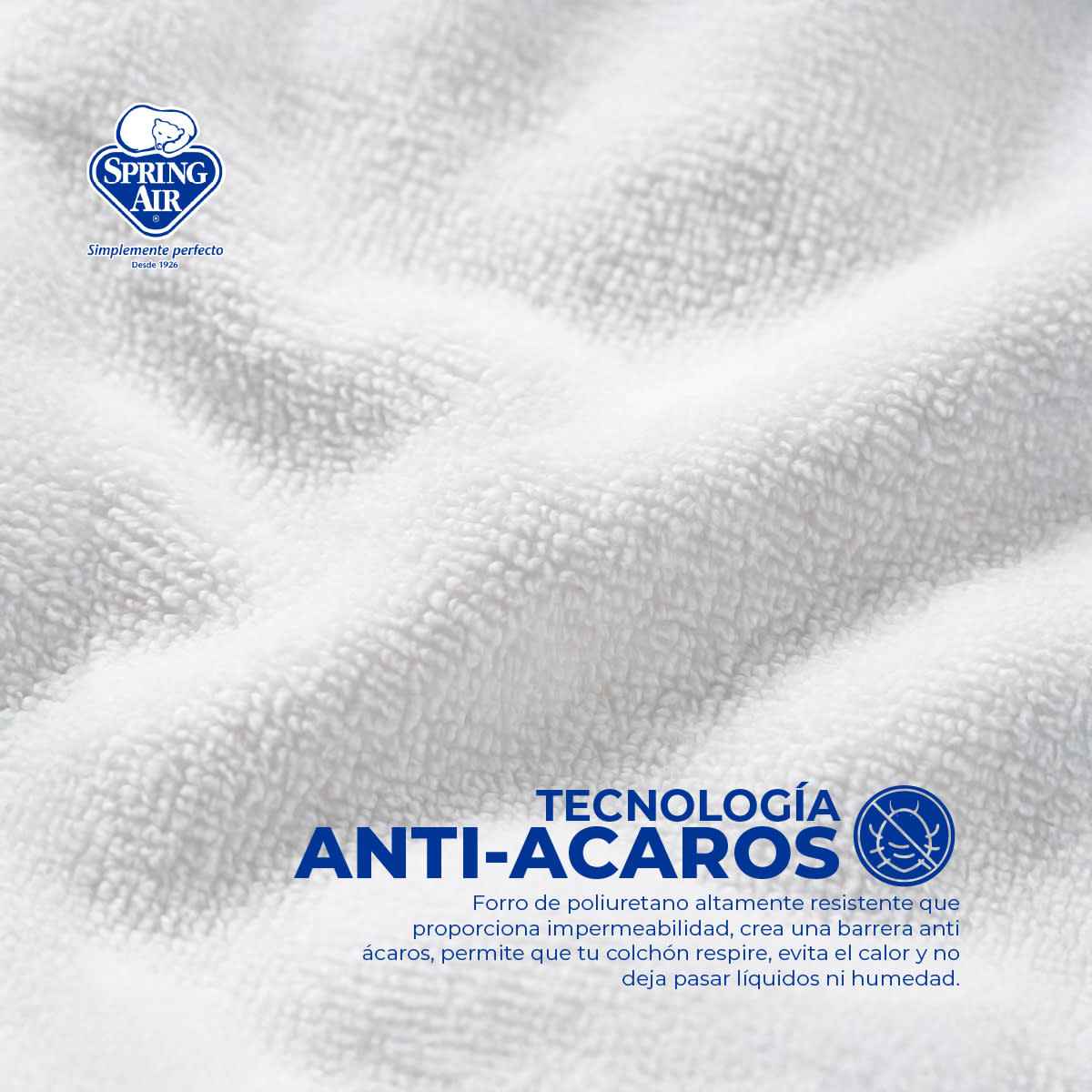 Cubre Colchon Matrimonial Towel-Tech, Tecnología Skin System. Impermeable, Anti ácaros, Hipoalergénico y Transpirable
