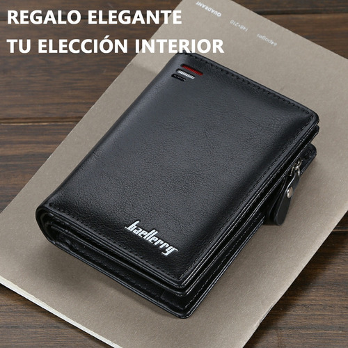 Cartera Baellerry De Cuero Con Monedero Cierre Para Hombre