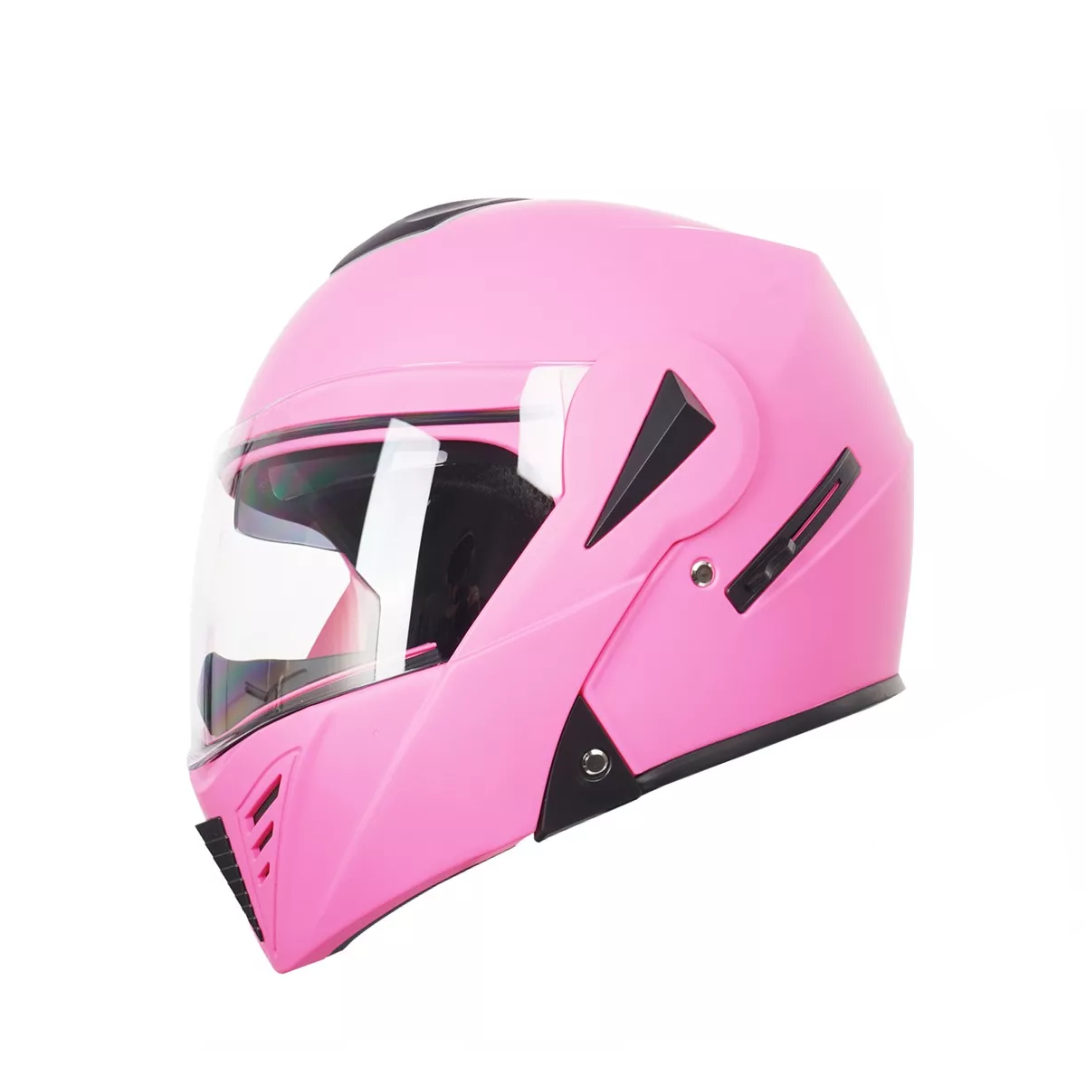 Casco Abatible Certificado Dot Para Moto De Rosa Doble Lente L - XL