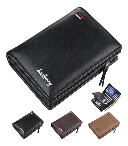 Cartera Baellerry De Cuero Con Monedero Cierre Para Hombre