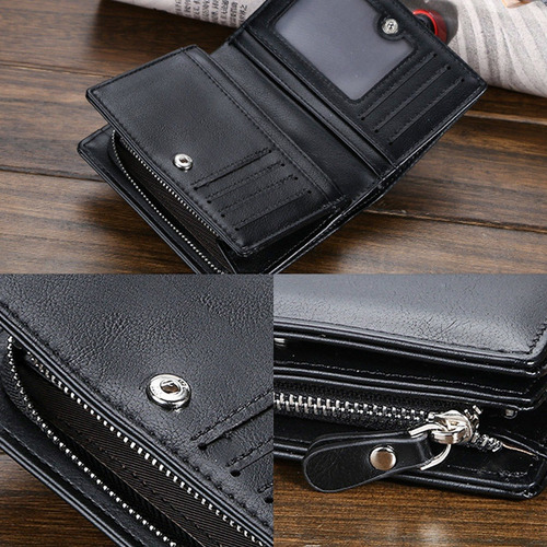 Cartera Baellerry De Cuero Con Monedero Cierre Para Hombre