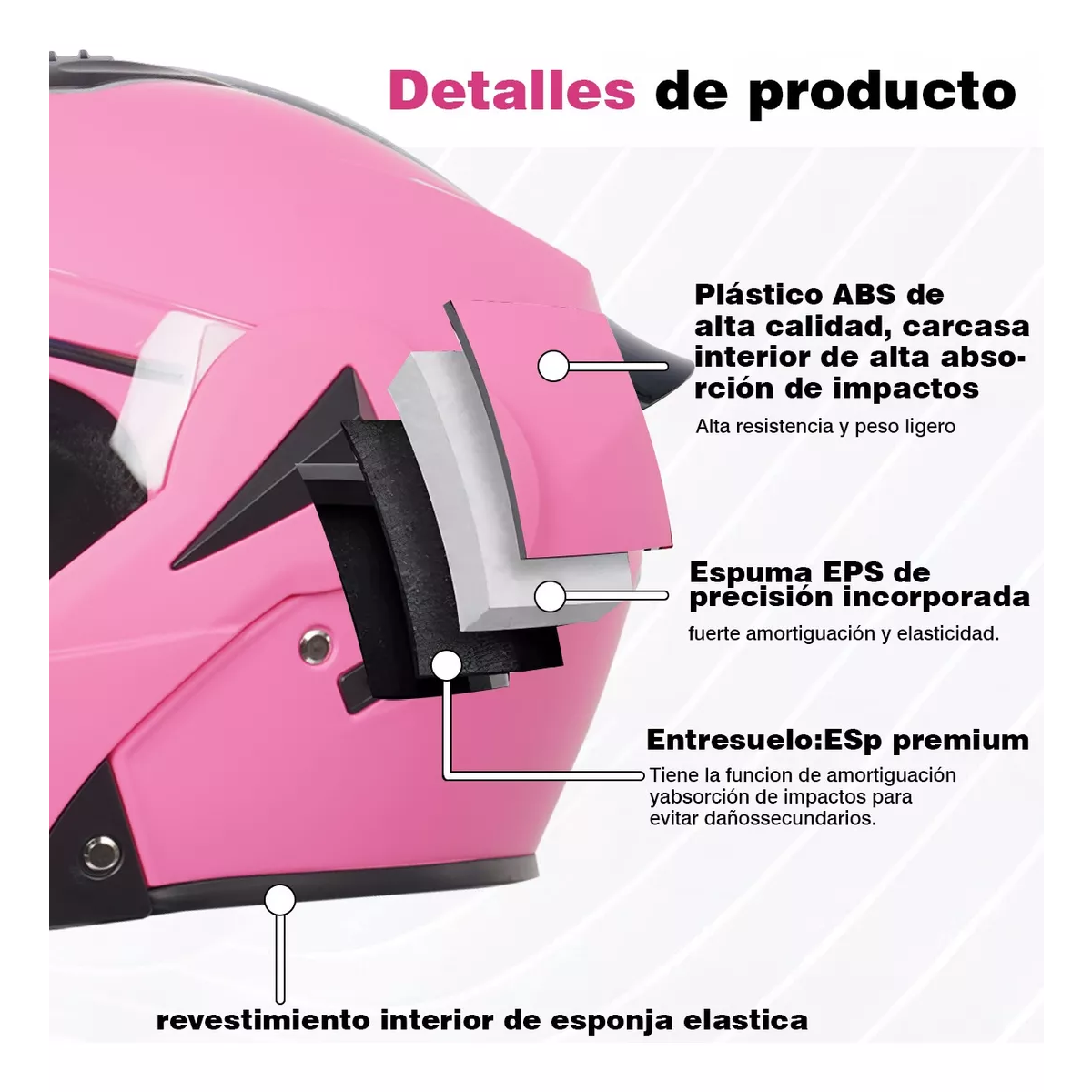 Casco Abatible Certificado Dot Para Moto De Rosa Doble Lente L - XL