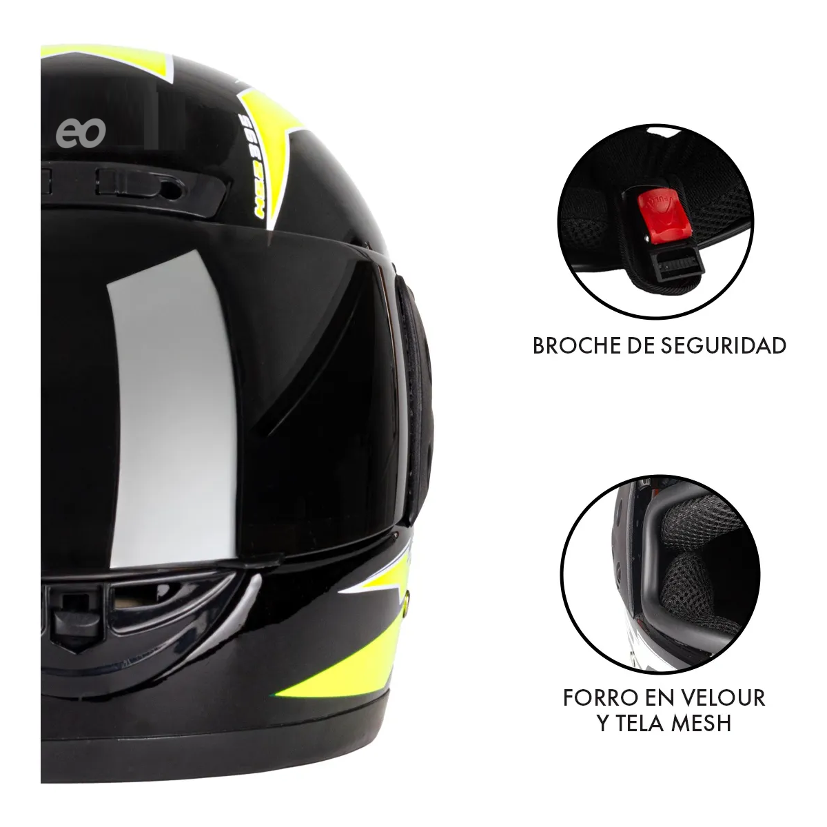 Casco Para Motocicleta Con Visor Protector Talla M Azul (Dark Blue)