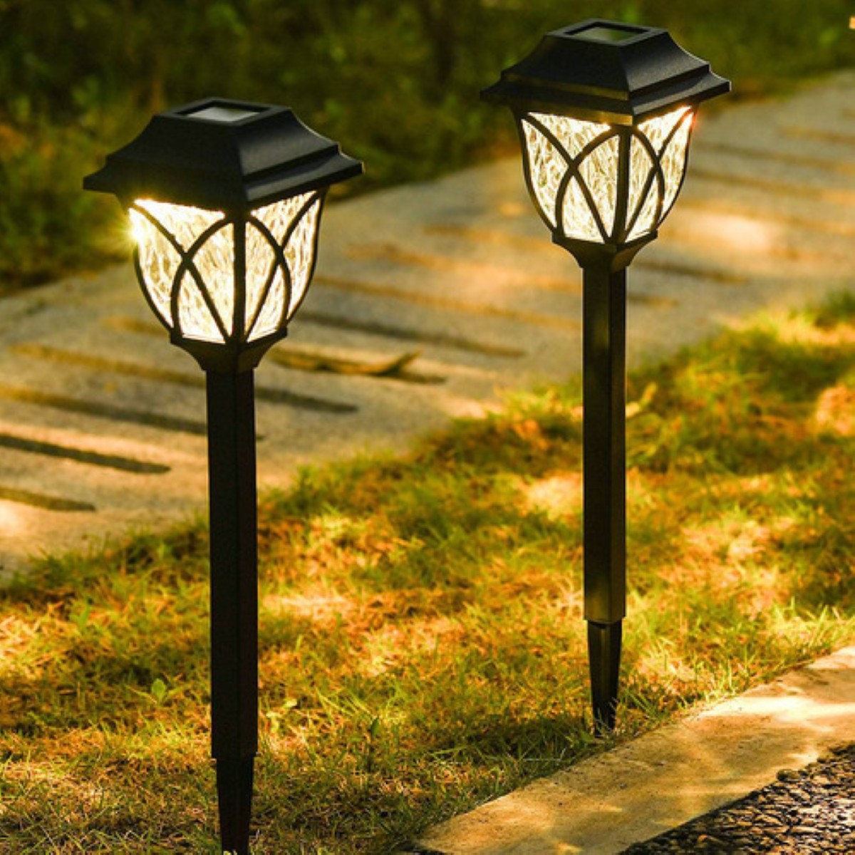 "Luz Solar Impermeable Luz Solar Exterior Más Grandes-6pcs negra "
