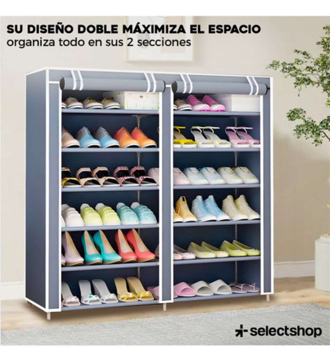 "Zapatera Organizador Mueble Rack Closet Armable Repisas gris "