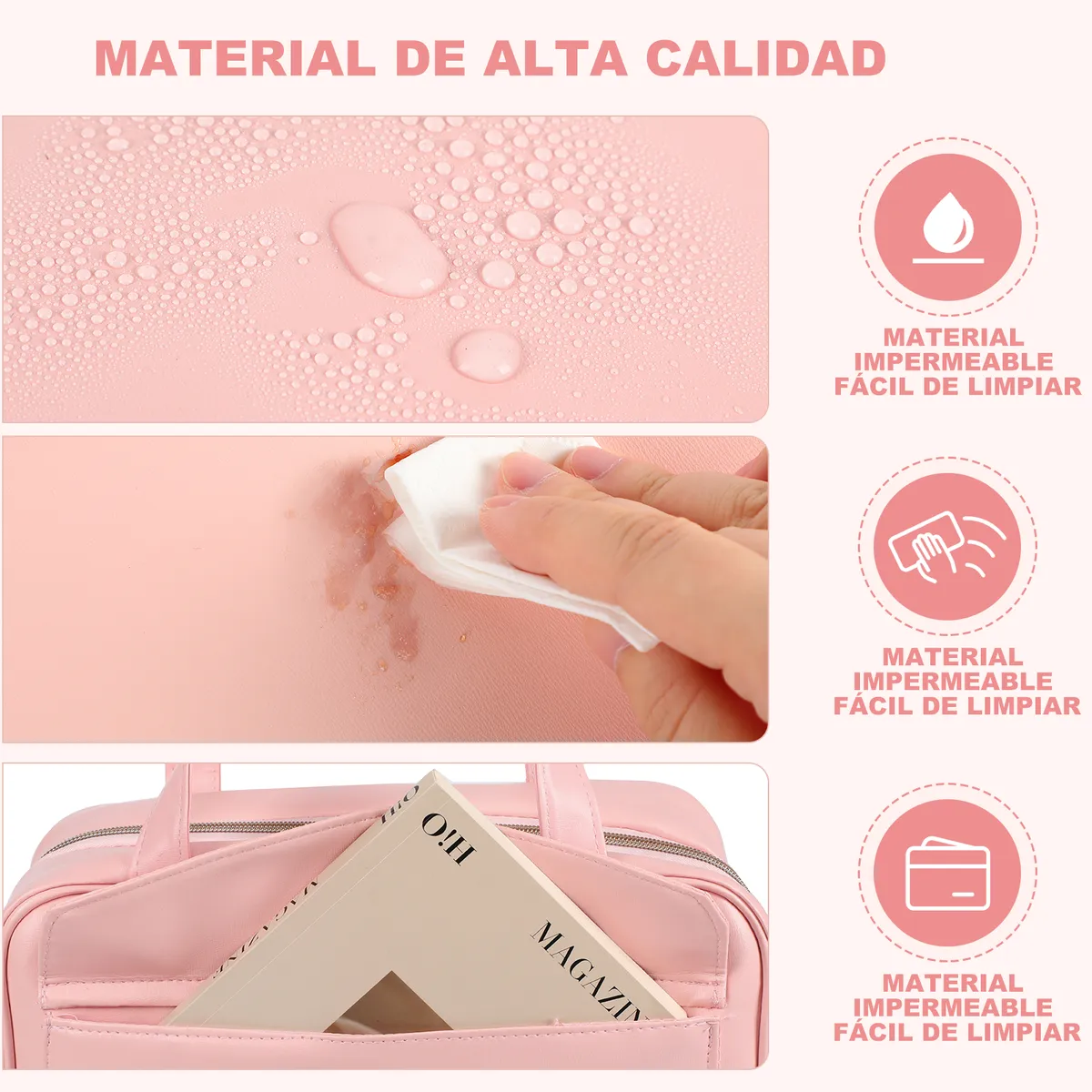 Neceser Cosmetiquera Profesional Color Rosa