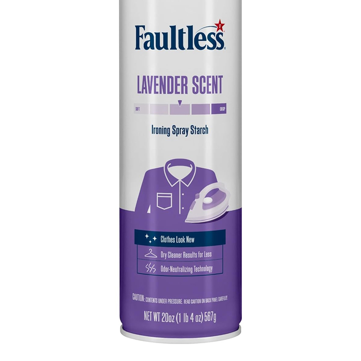 Almidón En Aerosol Faultless Acabado Firme Lavanda 20oz 4pz