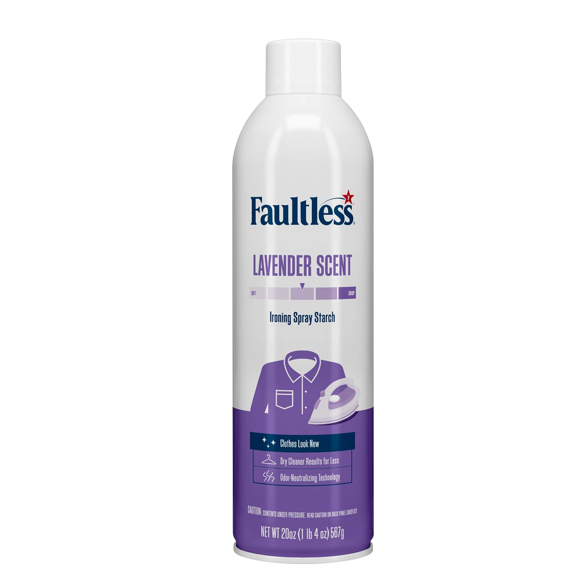 Almidón En Aerosol Faultless Acabado Firme Lavanda 20oz 4pz