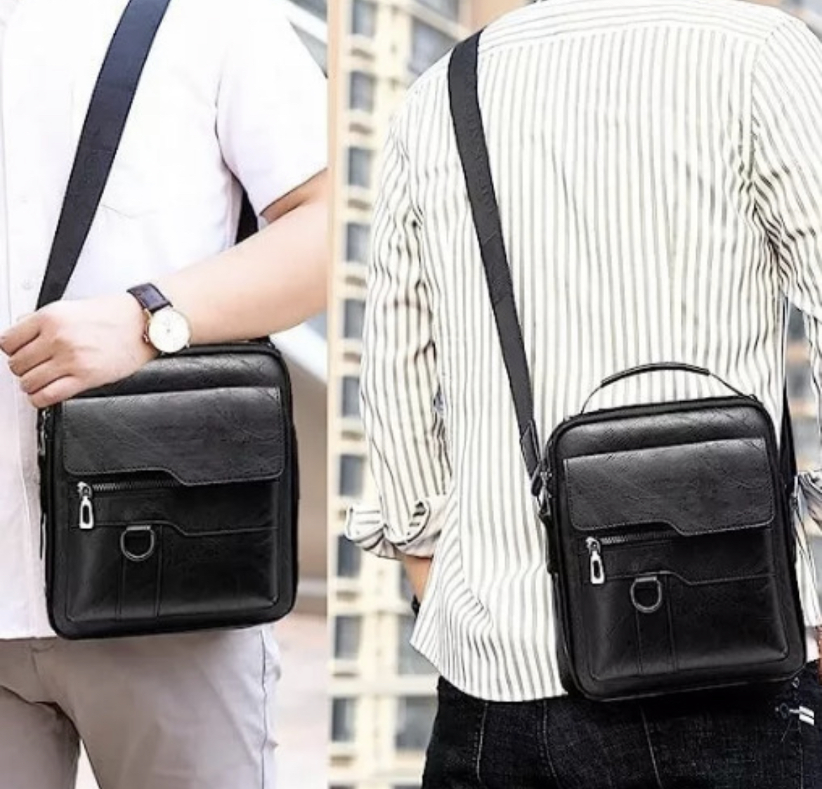 Bolso Mariconera Hombre Maletin Bandoleras Y Billetera Kit
