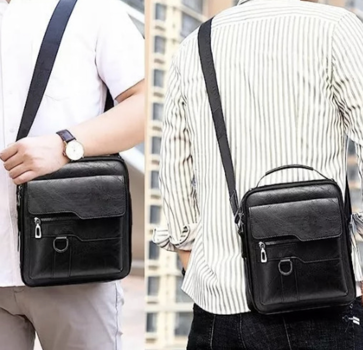 Bolso Mariconera Hombre Maletin Bandoleras Y Billetera Kit