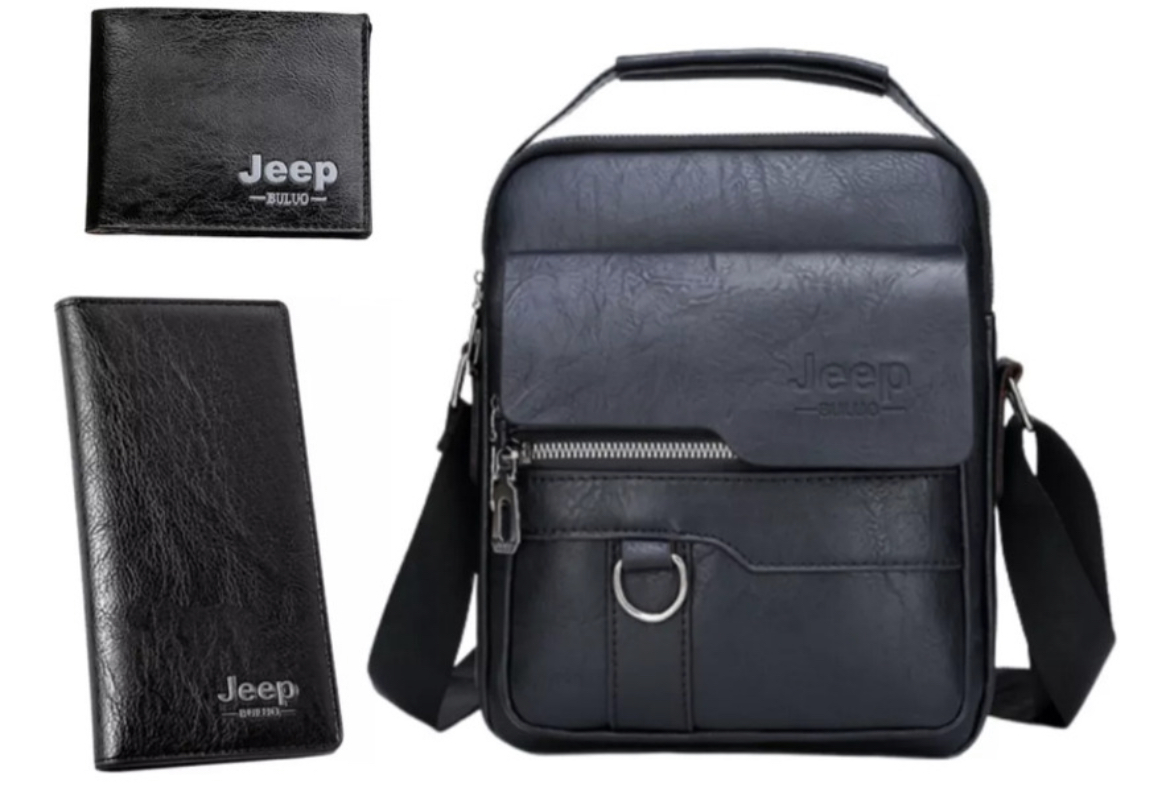 Bolso Mariconera Hombre Maletin Bandoleras Y Billetera Kit