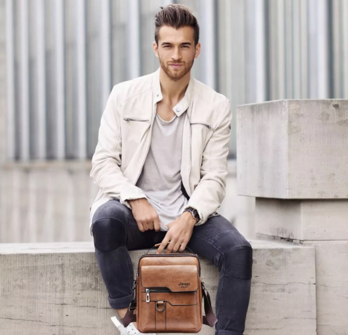 Bolso Mariconera Hombre Maletin Bandoleras Y Billetera Kit