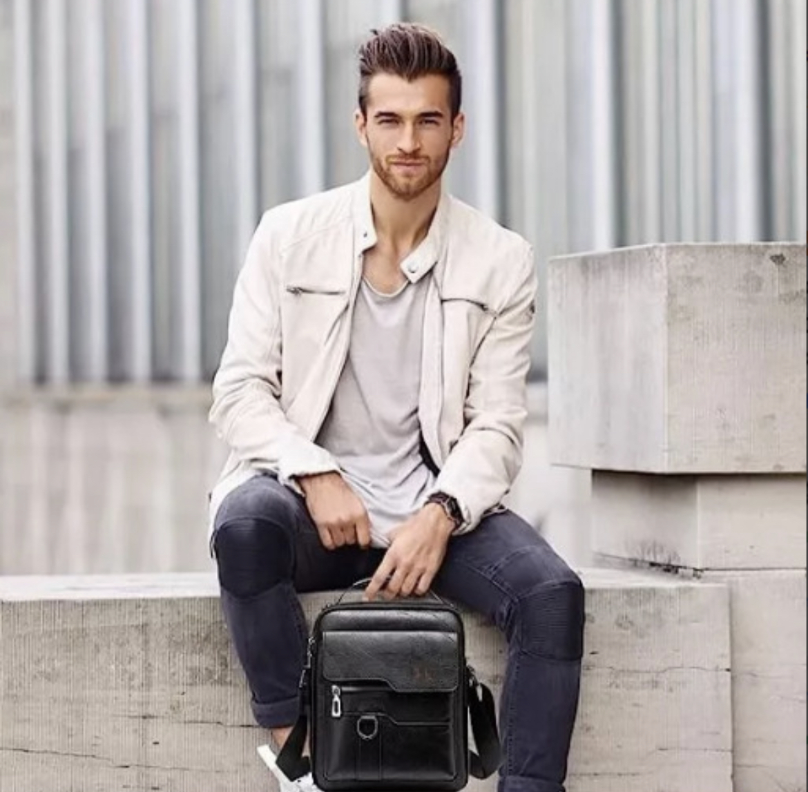 Bolso Mariconera Hombre Maletin Bandoleras Y Billetera Kit