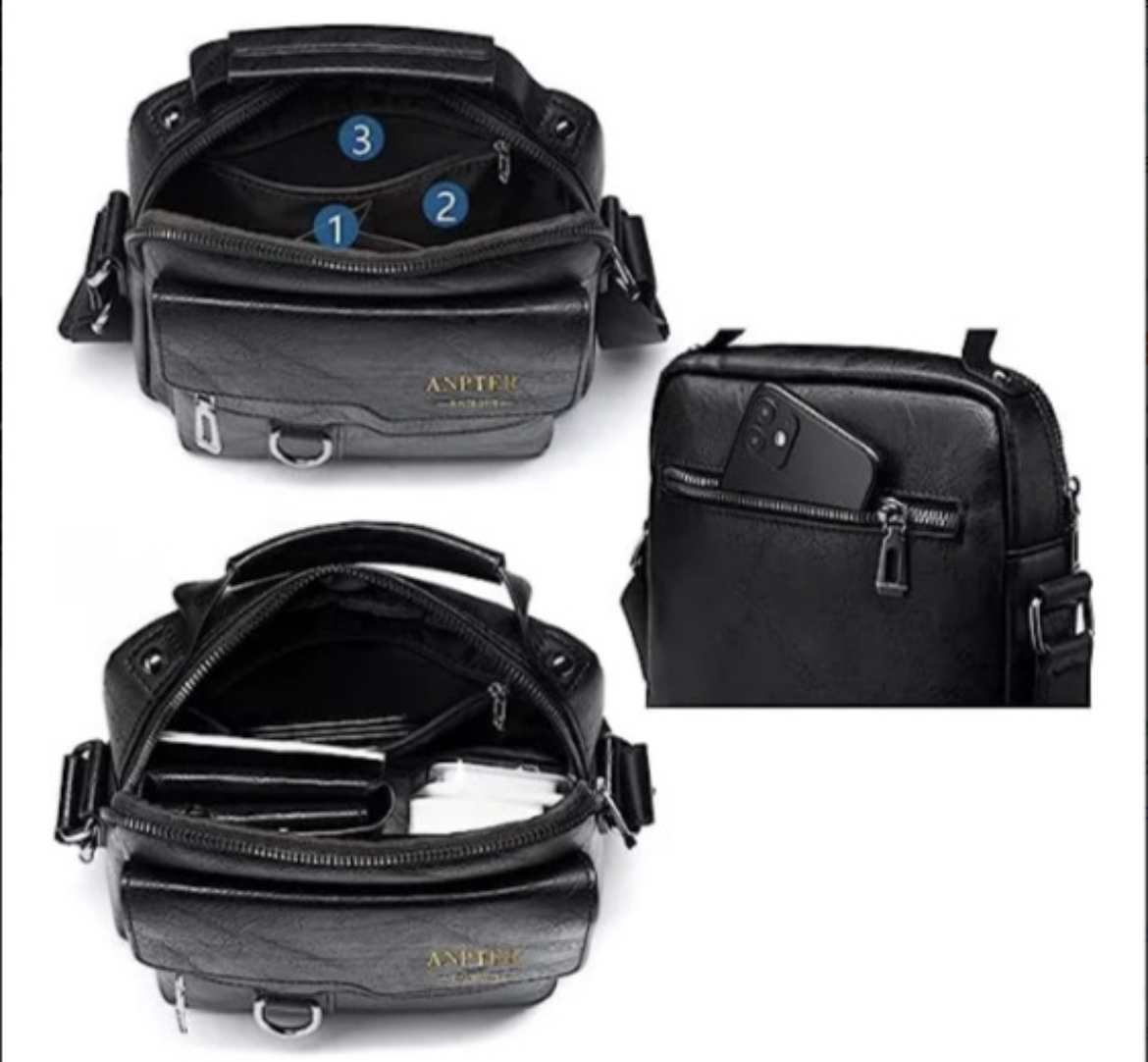 Bolso Mariconera Hombre Maletin Bandoleras Y Billetera Kit