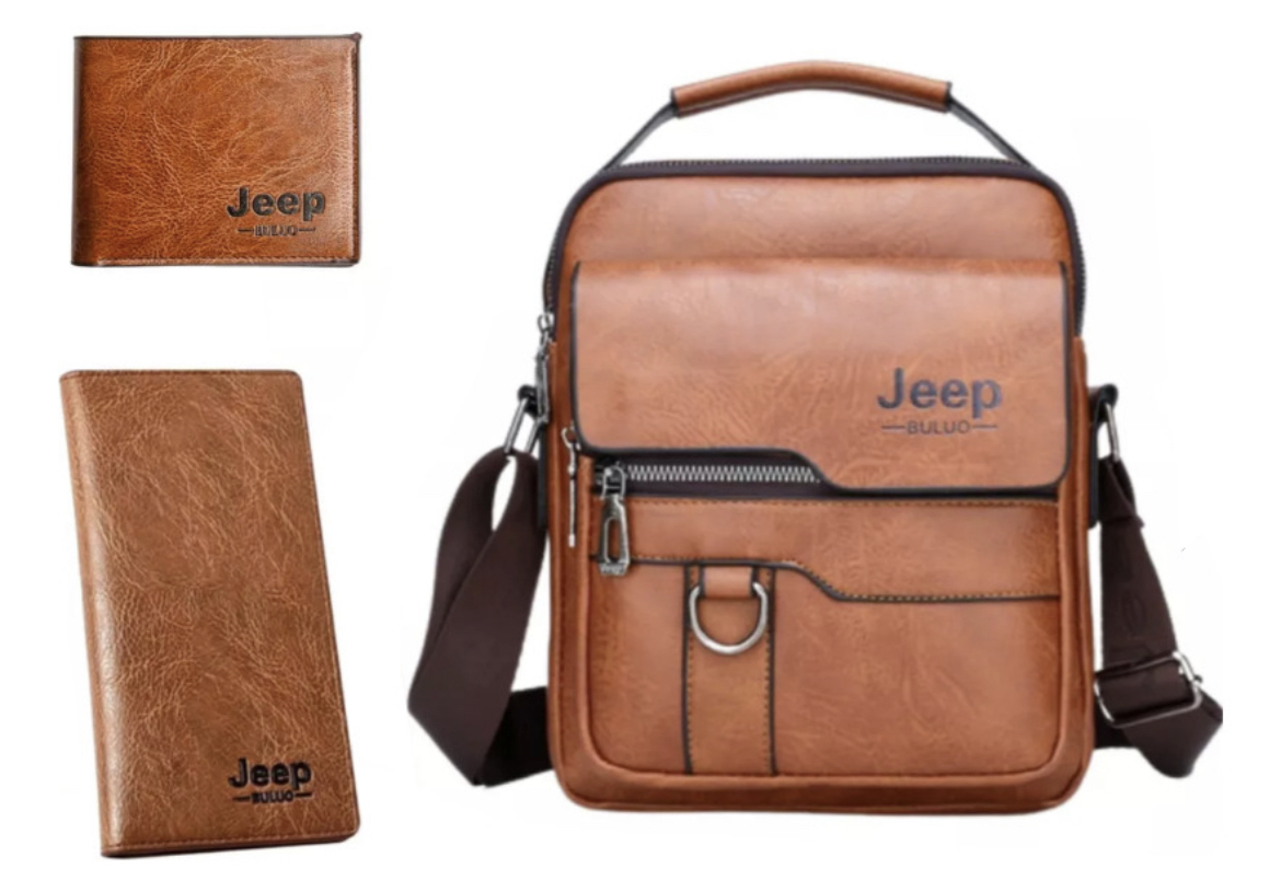 Bolso Mariconera Hombre Maletin Bandoleras Y Billetera Kit