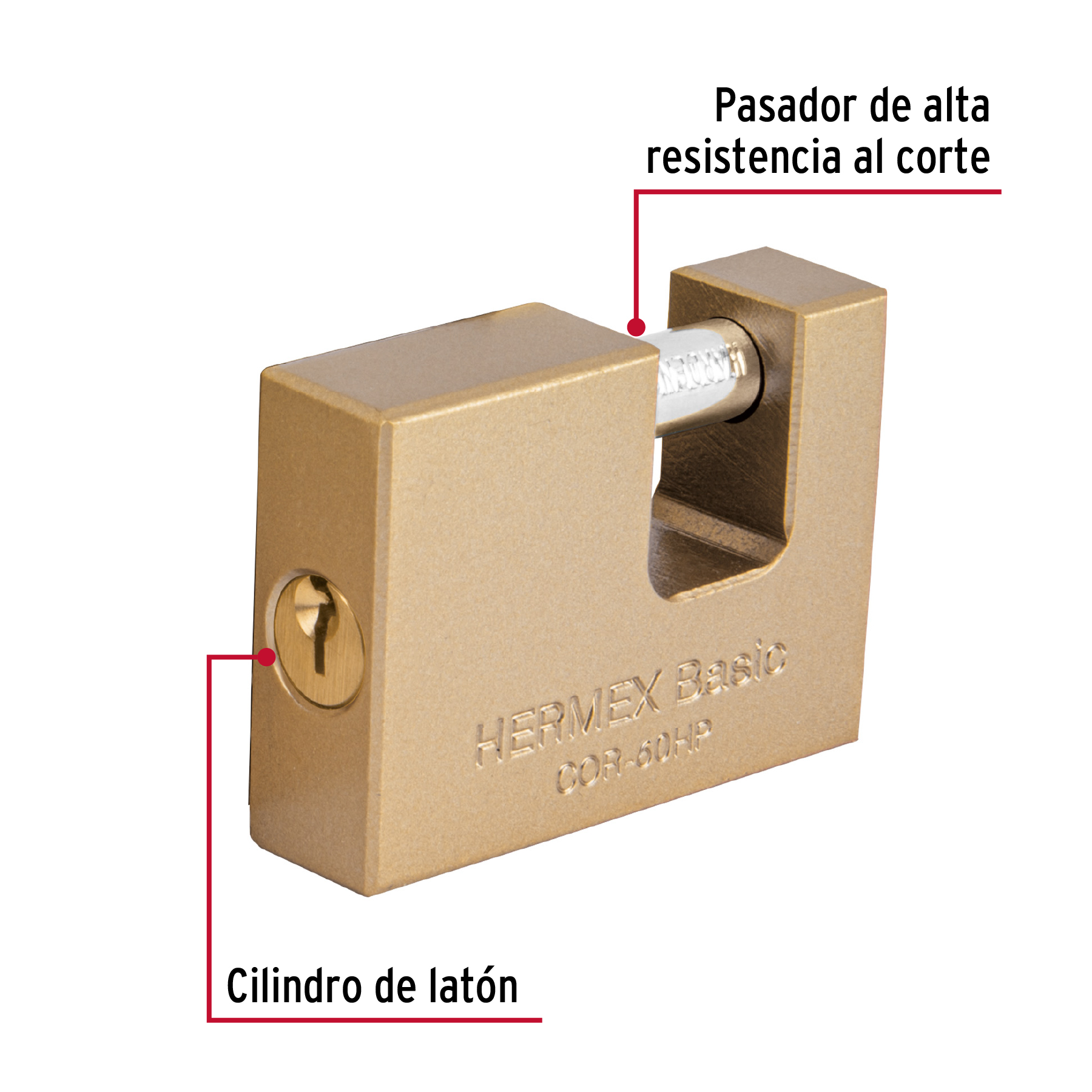 Candado De Seguridad Hermex Antipalanca Hierro Locales COR-60HP