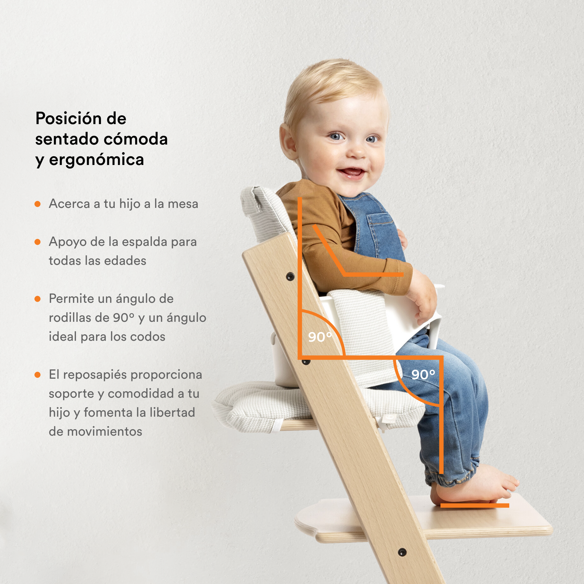 Silla Stokke Tripp Trapp Baby Set Tray y Arnes Blanco