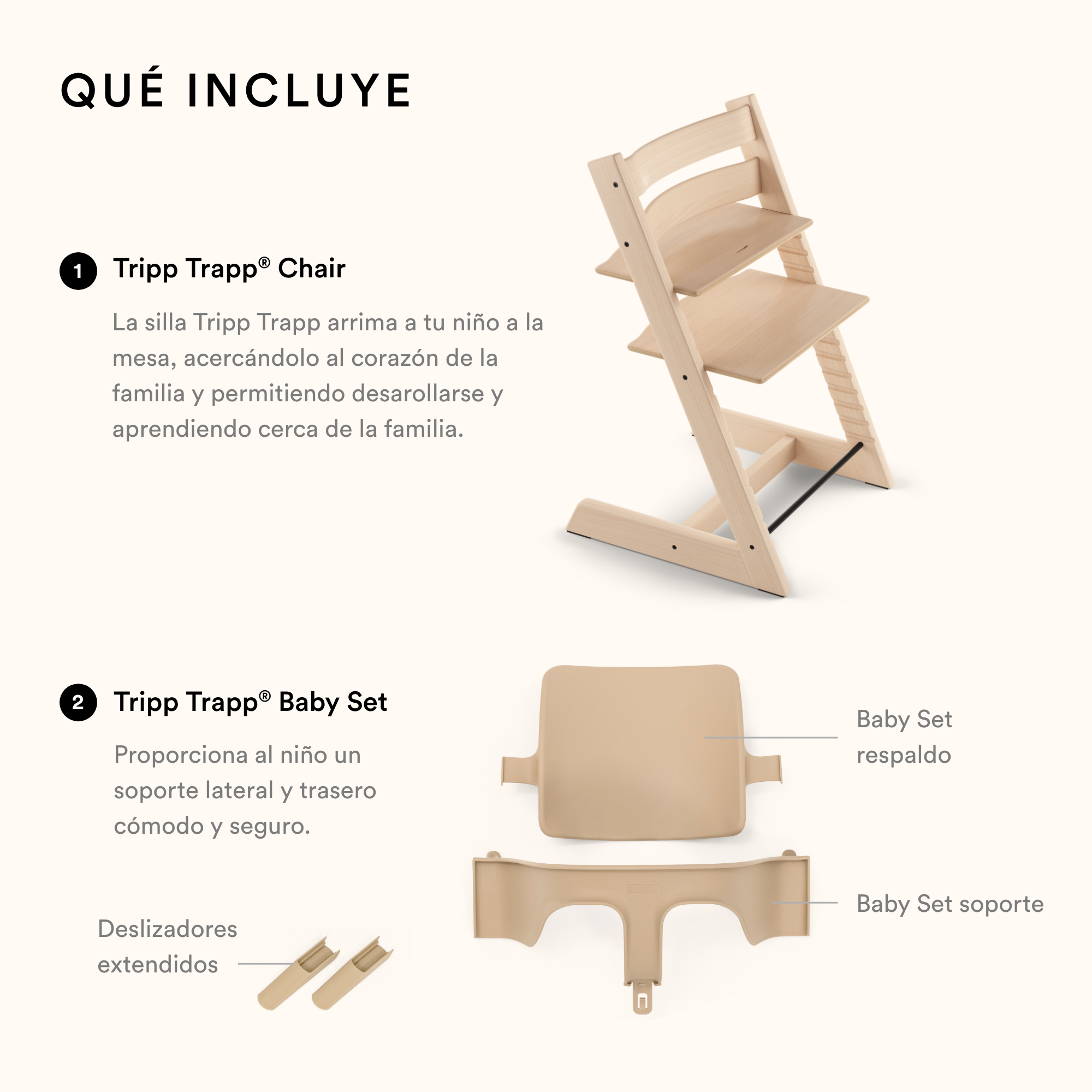 Silla Stokke Tripp Trapp Baby Set Tray y Arnes Blanco