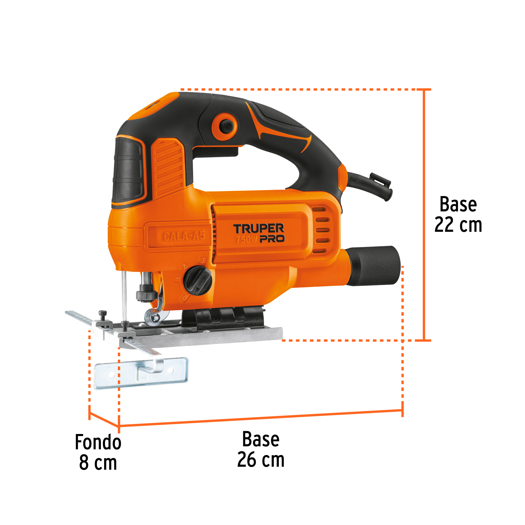 Sierra caladora, profesional, 750 W,Regulador de velocidad  incluye accesorios CALA-A5 TRUPER 