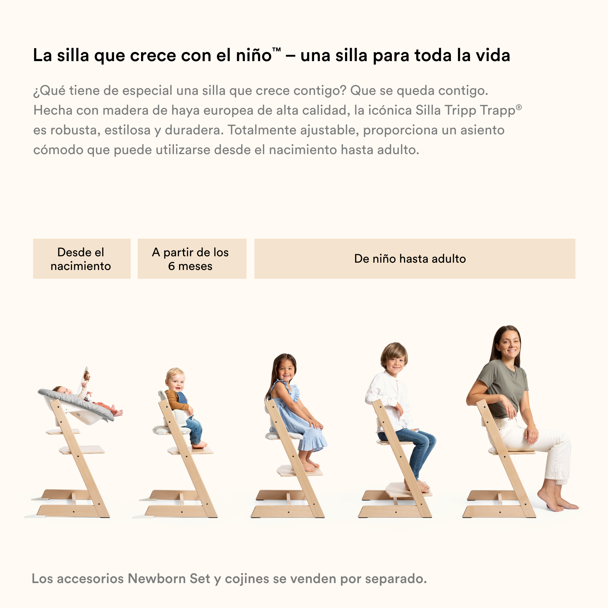 Silla Stokke Tripp Trapp Baby Set Tray y Arnes Blanco