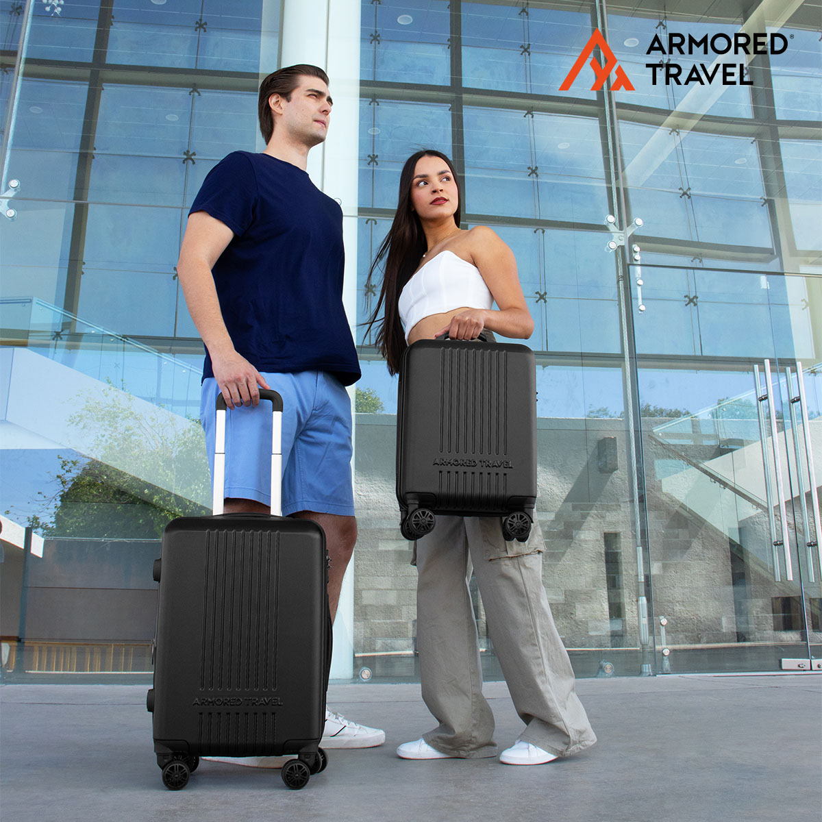 Maletas de viaje carry-on de mano cabina 10kg Rígida Negro 2 pack 20” + 16” ABS doble calibre llantas desmontables candado TSA LOCK Armored travel