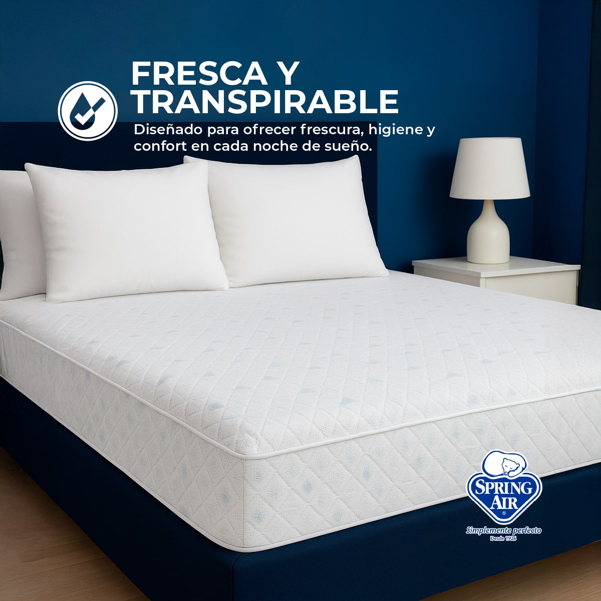 Cubre Colchón Queen Size Cool Sleep. Impermeable e Hipoalergénico, Transpirable y Fresco   